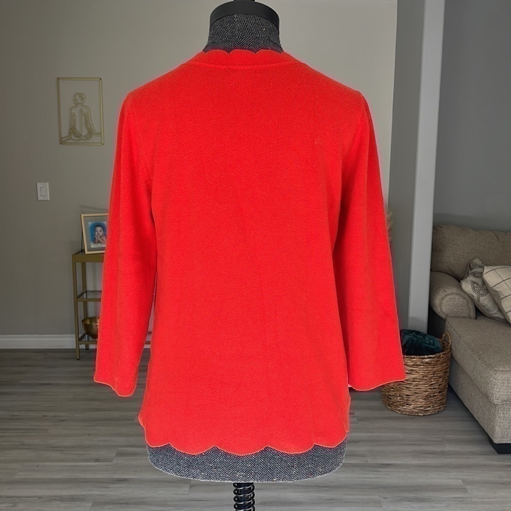 Halogen Size PM Bright Fiery Red Scalloped Sweater - Picture 8 of 8